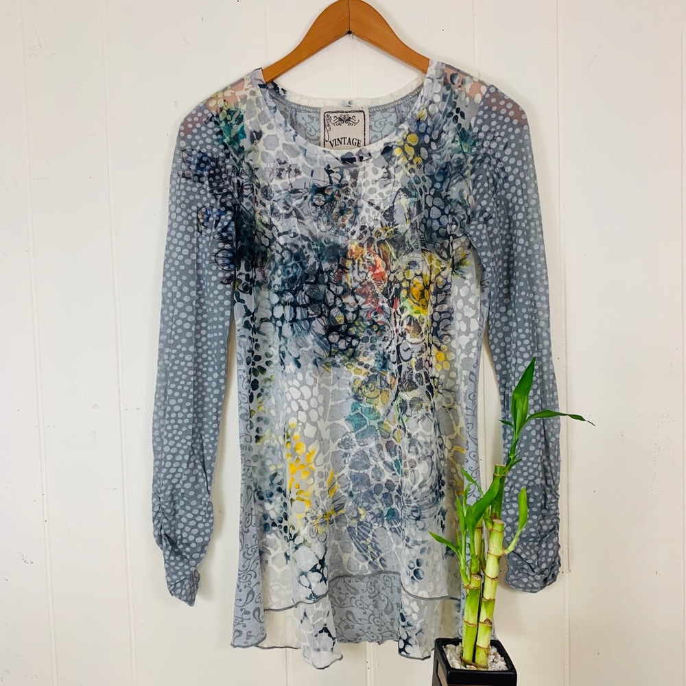 VINTAGE | Long sleeve Mixed Media Sheer